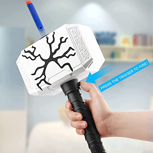 BlinBlin Thor Hammer Toy, Kinder Thor Hammerspielzeug, Thor Hammer Toy mit 20 Bällen, Indoor und Outdoor Shooter Spiel,Rollenspielspielzeug für Kinder