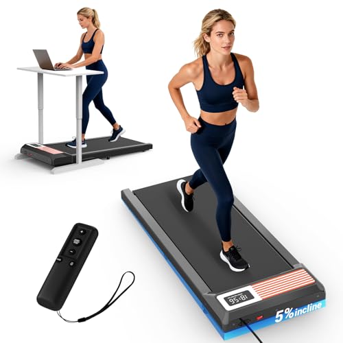Walking Pad Treadmill, Walking Pad Under Desk, 2.5 HP Quiet Under Desk Walking Pads with 5% Incline, 265 Lbs Capacity, 15" X 35.4" Walking Pad Treadmill, Home Office Walking - White