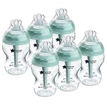 Tommee Tippee Advanced Anti-Colic Baby Bottles for 0m+, Pack of 6 260ml Baby Bottles, with Slow Flow Breast-Like Teat for a Natural Latch, Self-Sterilising and BPA Free, Baby Feeding Essentials