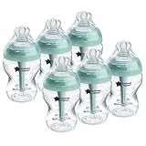 Tommee Tippee Advanced Anti-Colic Baby Bottles for 0m+, Pack of 6 260ml Baby Bottles, with Slow Flow Breast-Like Teat for a Natural Latch, Self-Sterilising and BPA Free, Baby Feeding Essentials