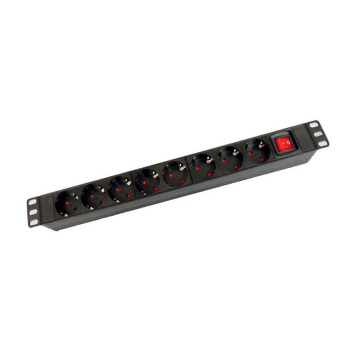 KIMEX Bandeau 8 Prises électriques pour Rack et Baie 19'', Hauteur 1U