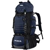 LibSkyln 90L Hiking Backpack, Camping Travel Backpack with Rain Cover Lightweight Travel Daypack for Climbing Camping Touring (Blue)