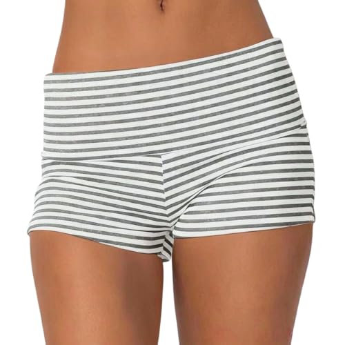 Image of Women Fold Over Mini Shorts Y2K Lounge Pajama Bottoms Low Rise Booty Shorts