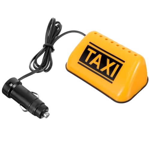 SHERCHPRY Letrero luminoso LED para techo de taxi color amarillo, luz indicadora para coche, señal taxi visible para uso en vehículos de transporte público
