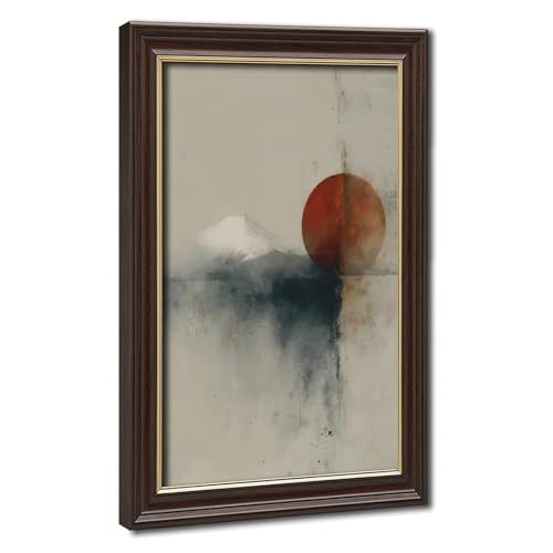 Poster Mont Fuji style japonais épuré - Toile zen Wabi-sabi déco chambre 50x75 cm