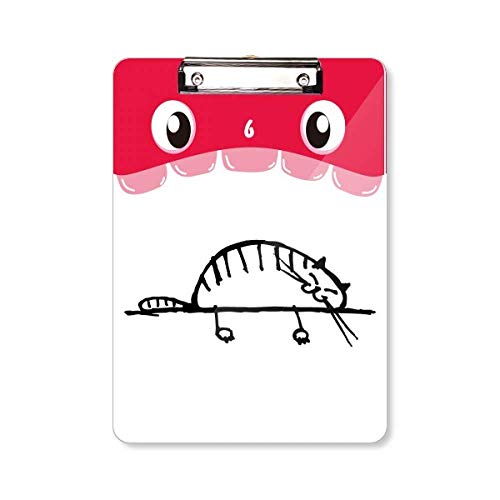 Porte-bloc A4 Smile Cat rigide à rayures avec clip métallique longue durée