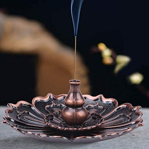 Dk177 Brass Incense Sticks Holder Lotus Inscent Burner Disc For Resin Granular Powder Cone Coil Ash Catcher Cinnamon Organic Citronella #TOP2