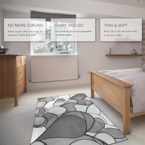 Tapis lavable et antidérapant à poils bas style graffiti - 5