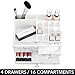 mDesign Decorative Plastic Makeup Organizers for Bathroom Vanity, Countertop, Cabinet - Stack for Vertical Storage - Easy-Access Cosmetic Storage with 4 Drawers, 16 Compartments - Set of 2 - Marble