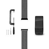 C2D JOY Garmin Vivoactive hr Replacement Bands Milanese Stainless Steel Watch Band for Garmin Vivoactive hr Sports GPS Smart Watch with Unique Magnet Lock, No Buckle Needed, Small Black(5.5-7.6in)