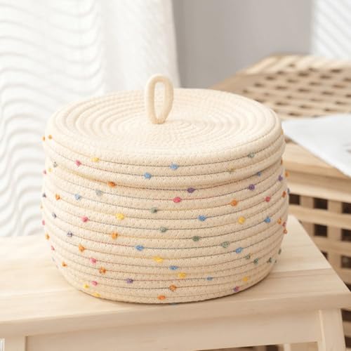 Panier de rangement en corde de coton épais et flexible, support articles divers robuste - 8
