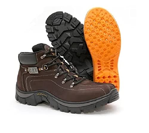 Bota Tênis Coturno Caterpillar Adventure Couro Legítimo, Palmilhas Gel. Unissex. (41, Marrom)
