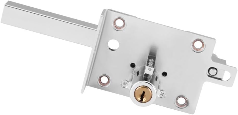 Mechanical Latch Lock for Exterior Doors, Anti-Theft Iron Door Lock with Zinc Alloy Cover & Copper Core, Cross Key Entry for Swing, Iron/Wooden/Garden Fence Doors, Left/Right Opening(2008CR - left)