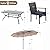 Sophia & William 8 Pieces Patio Dining Set with 13 Ft Beige Double-Sided Twin Umbrella, Outdoor Rattan Chairs & Metal Table Set with Cushions and 1.57" Umbrella Hole for Backyard Porch Poolside