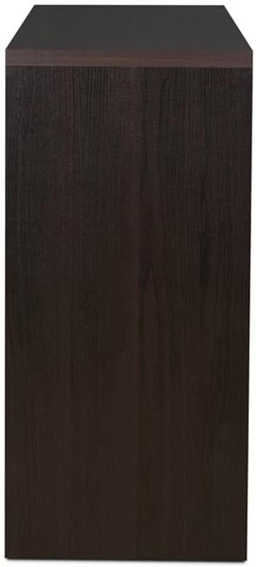 BOWERY HILL Mid-Century Server, 47 in Wide Particle Board and MDF, Espresso Finish, Wine Bottle and Glass Rack, Storage Cabinet, Counter Height Dining Room Buffet Table