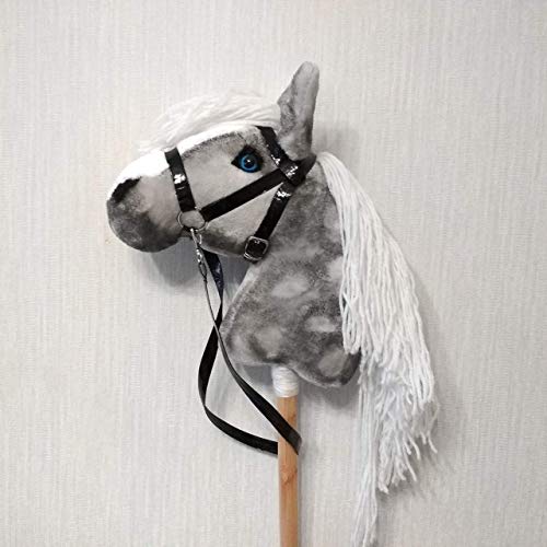Gray hobby horse | Realistic toy horse for children | Toy horse on stick