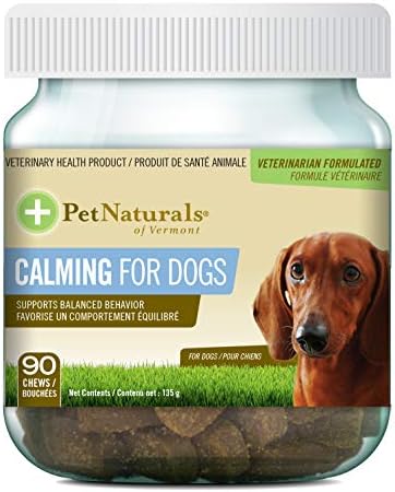 Pet Naturals of Vermont Calming for Dogs, Behavioral Support Supplement, Chicken Liver Flavor, 90 Bite-Sized Chews ,90 Count (Pack of 1)