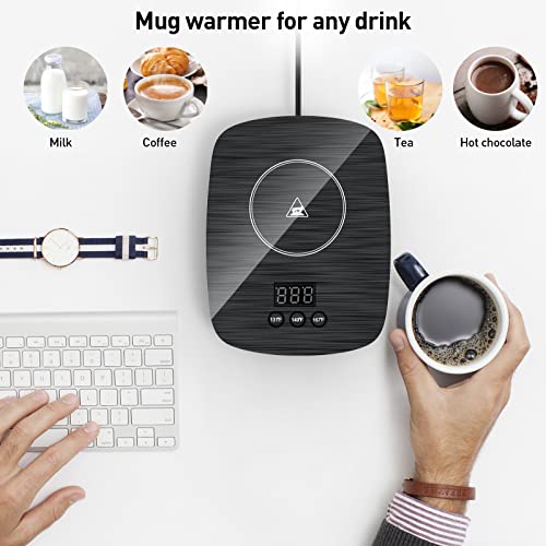 Mug Warmer,Coffee Warmer For Desk Office Home Use, Electric Cup Warmer With Three Temperature Settings,Coffee Hot Plate For Cocoa Tea Water Milk With Auto Shut Off After 4H Feature (Grey/Without Mug) #TOP4