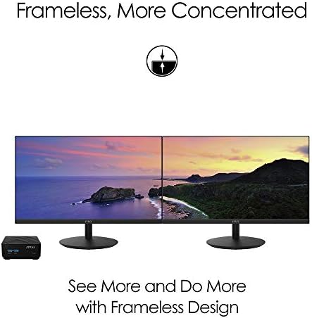 MSI PRO MP271 27'' Monitor, Fixed, FHD (1920 x 1080), 75Hz, IPS, 5ms, HDMI, VGA, Built-in Speakers, Anti-Glare, Anti-Flicker, Less Blue light, TÜV Certified, VESA, Kensington