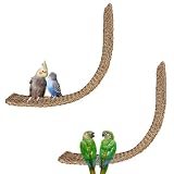 39 x 7 Inches Seagrass Mat, Natural Grass Woven Bird Net Hammock Mat, Climbing Rope Ladder Chew Toy, Cage Accessories for Parrots, Psittacines, Cockatiels, Hamsters, Lovebirds, Mice (2 Pack)