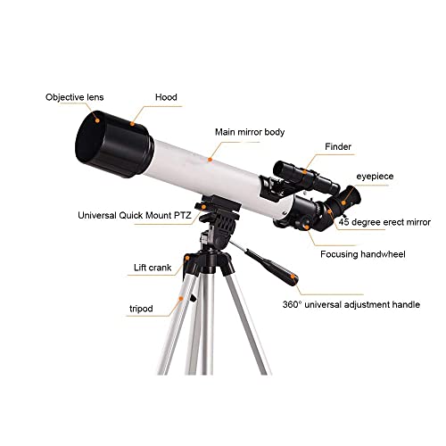 Astronomiczny teleskop refraktorowy, przenośny teleskop podróżny z torbą do noszenia, apertura 60 mm, statyw z regulacją wysokości, dla dorosłych dzieci i początkujących