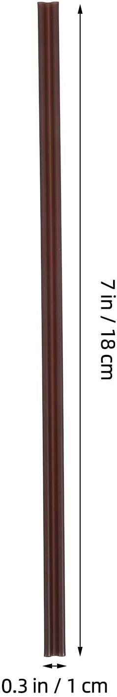 Garneck 100Pcs Disposable Coffee Stirrer Straws with Two Holes Long Handle Plastic Drink Swizzle Sticks for Office Restaurants Home Indoor Outdoor Brown