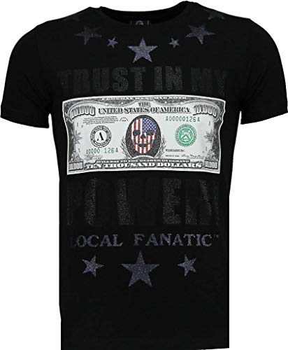 Camisetas – Trust In My Power Rhinestone Camisetas Personalizadas – Negro