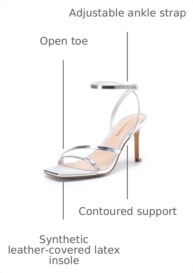 Image of DREAM PAIRS Women's Comfort Sexy Strappy Stiletto Heels | Square Open Toe Adjustable Ankle Buckle Strap High Dress Heels, Elegant Heeled Pumps for Party, Wedding and Prom Occasions