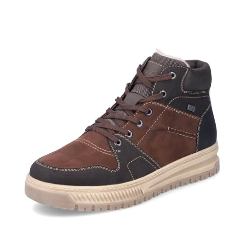 Rieker Herren Schnürstiefel 38540, Männer Stiefel, wasserabweisend, riekerTEX,schnürboots,Kurzstiefel,schnürung,braun Kombi (25),43 EU / 9 UK