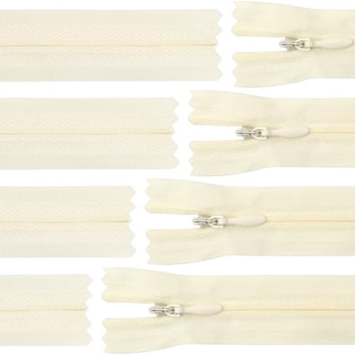 40pcs 21.5 Inch Nylon Invisible Zippers, Bulk Zippers Supplies for Tailor Sewing Crafts Clothes Sewing DIY Crafter's Special (Beige)