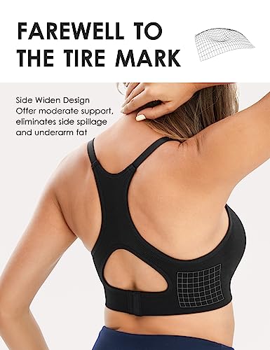 Image of HOFISH Support Nursing Bras for Breastfeeding Medium Impact Maternity & Nursing Sports Bra Seamless Racerback Pregnancy Bra