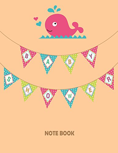 Baby shower Notebook: Graphic Whale Orange Cover Notebook Journal Diary, 110 Lined pages, 8.5" x 11" (Baby Whale Shower Notebook)