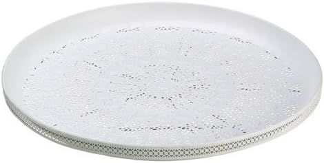 Arcadia Silk Plantation 1.5" Hx18.9 D Laced Tin Plate Antique White (Pack of 4)