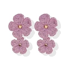 D:purple flower earrings