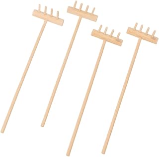 SAFIGLE 4pcs The Office Ornaments Rake Desktop Rake Decor Bonsai Tools Meditation Garden Miniature Landscape Mini Rake Ornament Toys for Infant Boys Bamboo Rake Adornment Rake Craft Crafts