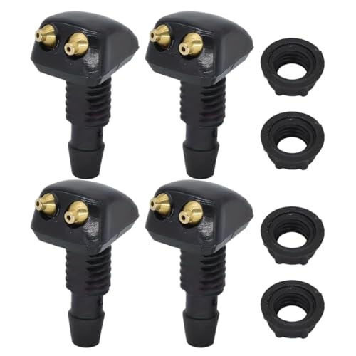 4 ugelli per tergicristalli universali, ugelli per lavaggio parabrezza anteriore, ugelli per autolavaggio, ricambi per spruzzatore lavavetri, adatti per bracci tergicristallo da 8 mm e 9 mm
