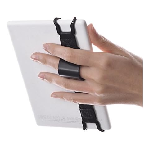 WANPOOL Universal Non-Slip Hand Strap Holder Support with Adjustable Leather Belt Stand, for Kindle 6 Inch E-Readers - Paperwhite/Voyage/Oasis/Fire HD 6 and More Cover
