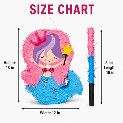 Image of Wanna Party 3D Mermaid Tail Pinata /Khoibag for Girls Mermaid Pinata Birthday Decorations, Pinata for Underwater Theme,Summer Theme Parties Game Candy Holder Accessories-Great 3D Hanging Decoration