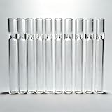 Rinercber 10 Pcs Borosilicate Blowing Tubes, 3.9 Inch Length, 7mm ID, 12mm OD, 2mm Wall Thickness - High Temp Resistant for Industrial, Laboratory, and Craft Projects, With Cleaning Brush
