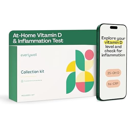 Everlywell At-Home Vitamin D and Inflammation Test Collection Kit for Women and Men, with Accurate Results from a CLIA-Certified Lab Within Days, for Ages 18 Plus