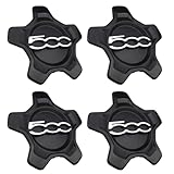 omoZone Wheel Center Cap Cover Black 4pcs Compatible with 2016-2022 Fiat 500X Replaces 6AN68LXHAA