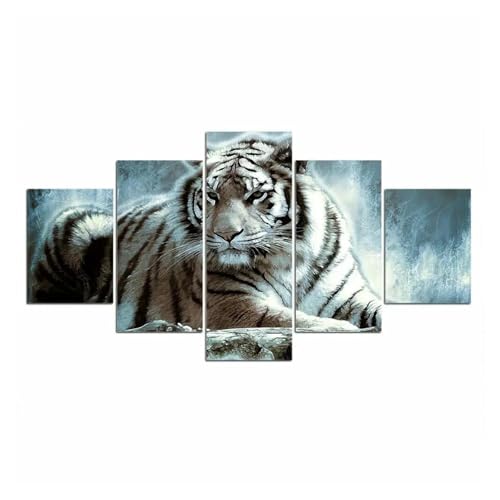 Peintures décorations de maison tigre blanc forêt nordique - 2