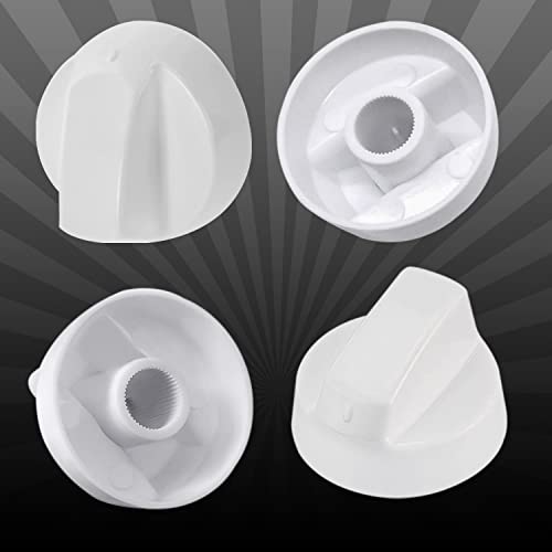 Seentech 8-Pack Universal White Control Knobs With 24 Adapters- Compatible With Oven/Stove/Range Universal Knobs Wide Application #TOP4