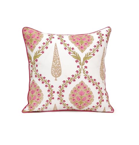Image of Handmade Throw /Pillow Cushion Cover : 100% Cotton Fabric : High Thread Count : Set of 5
