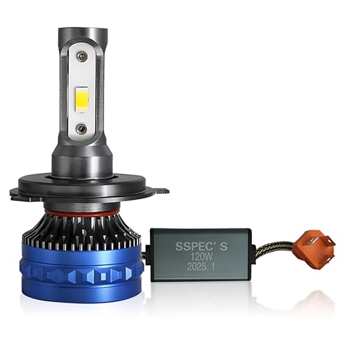 Image of MIKANIX 1 Year Warranty 120 WATT | Bike Headlight LED | High & Low Beam H4 (AC & DC) White LED Bulb Super High Brightness | with Cooling Fan | Universal for Bikes | Scooty | Motorbike