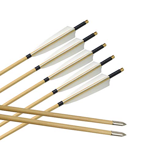  ZSHJG Fait Main Tir à l'arc Flèches en Bois Pl...