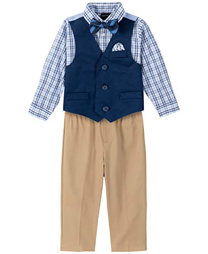 Image of Nautica Baby Boys 4-piece Suit Set with Dress Shirt, Vest, Pants, and Tie