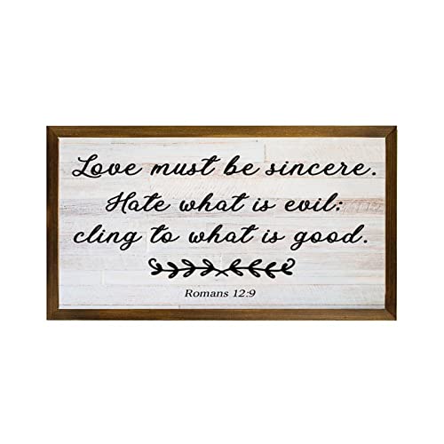 Panneau mural en bois Love Must Be Sincere rustique 30x55 cm
