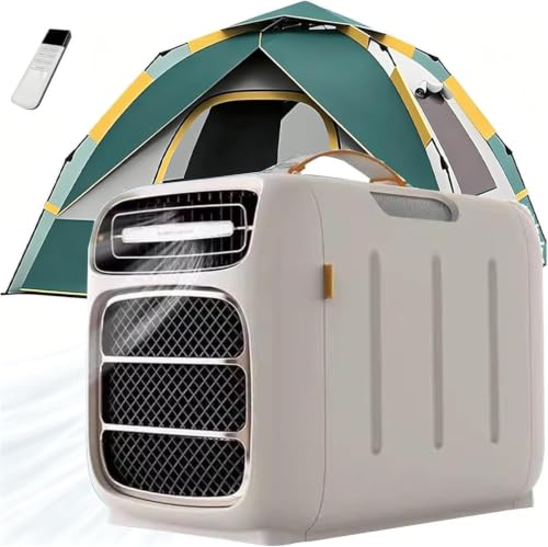 LjlXanthiper Modelo para Tiendas Campaña Y Caravanas,Aire Acondicionado Refrigeración Y Calefacción,con Mando Y Panel Táctil Abatible,Baja Potencia,para Camping,Caravanas,Dormitorio HotCold