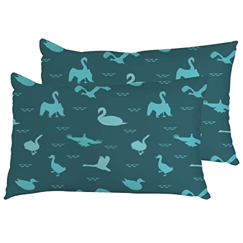Swan Farmhouse Decor Lumbar Pillow Covers Set #TOP28